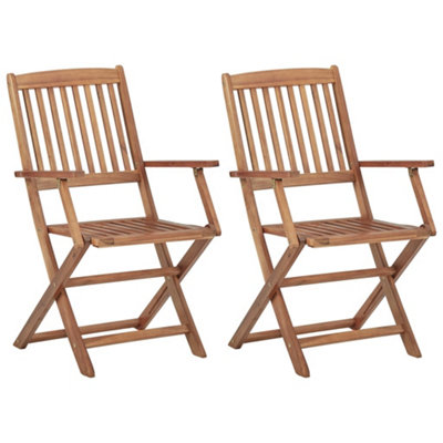 B&Q -  Folding Outdoor Chairs 2 Pcs Solid Acacia Wood