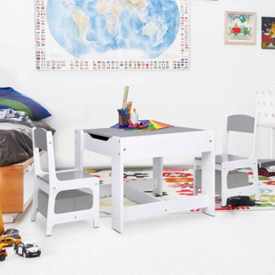 B&Q -  Children's Table With 2 Chairs White Mdf Children's Tables And Chairs