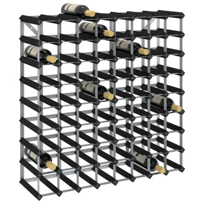 B&Q -  Wine Rack For 72 Bottles Black Solid Pine Wood Wine Racks