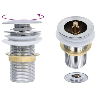 Vidaxl Push Drain Without Overflow Function Chrome 6.4X6.4X9.1 Cm from B&Q