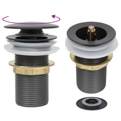Vidaxl Push Drain Without Overflow Function Grey 6.4X6.4X9.1 Cm from B&Q