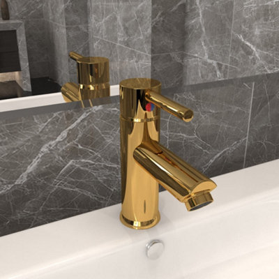 Vidaxl Bathroom Basin Faucet Gold 130X176 mm from B&Q