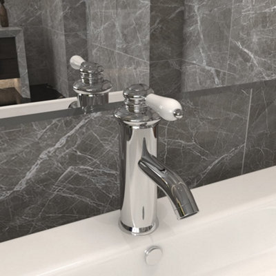 Vidaxl Bathroom Basin Faucet Chromed Finish 130X180 mm from B&Q