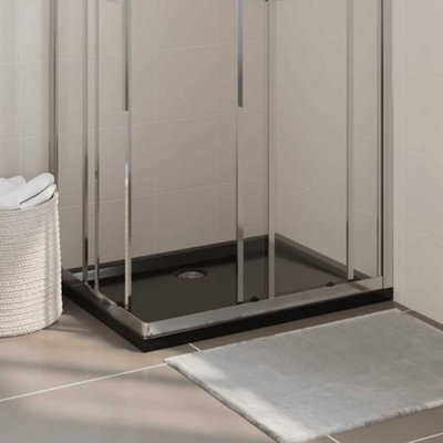 Vidaxl Rectangular Abs Shower Base Tray Black 70X90 Cm from B&Q