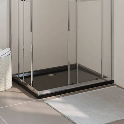 Vidaxl Rectangular Abs Shower Base Tray Black 80X100 Cm from B&Q