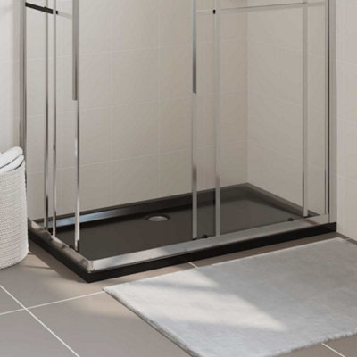 Vidaxl Rectangular Abs Shower Base Tray Black 70X120 Cm from B&Q