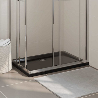 Vidaxl Rectangular Abs Shower Base Tray Black 70X100 Cm from B&Q