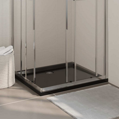 Vidaxl Rectangular Abs Shower Base Tray Black 80X90 Cm from B&Q