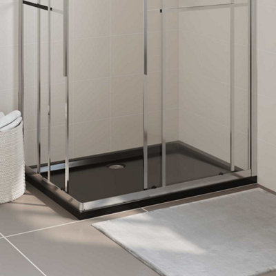 Vidaxl Rectangular Abs Shower Base Tray Black 80X120 Cm from B&Q