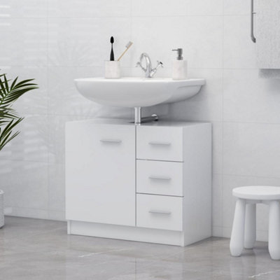 B&Q -  Sink Cabinet White 63X30X54 Cm Engineered Wood