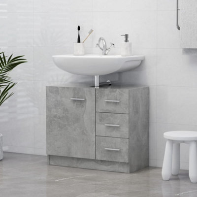 Vidaxl Sink Cabinet Concrete Grey 63X30X54 Cm Engineered Wood from B&Q