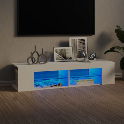 Vidaxl Tv Cabinet With Led Lights White 135X39X30 Cm
