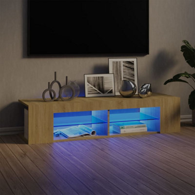 Vidaxl Tv Cabinet With Led Lights Sonoma Oak 135X39X30 Cm from B&Q