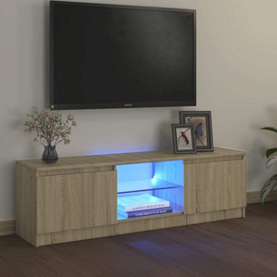 B&Q -  Tv Cabinet With Led Lights Sonoma Oak 120X30X36 Cm