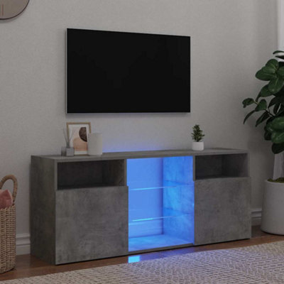 Vidaxl Tv Cabinet With Led Lights Concrete Grey 120X30X50 Cm Tv Cabinets