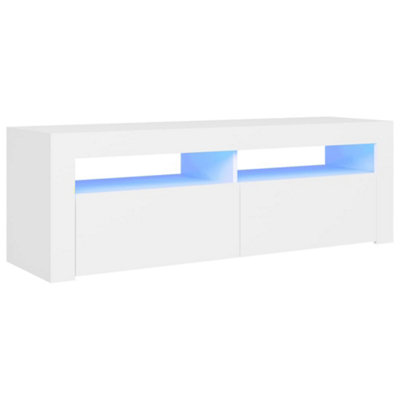 Vidaxl Tv Cabinet With Led Lights 120X35x40 Cm White