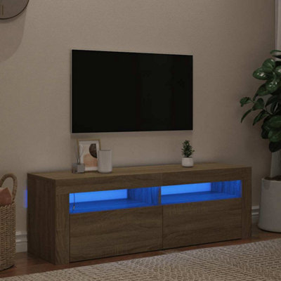 Vidaxl Tv Cabinet With Led Lights Sonoma Oak 120X35X40 Cm from B&Q