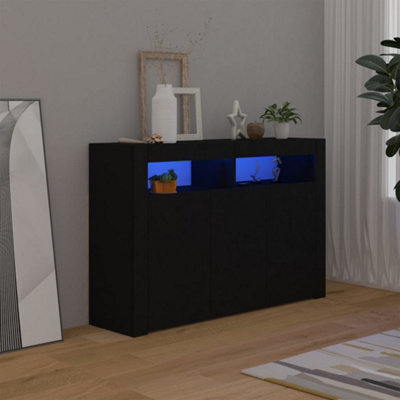 B&Q -  Sideboard With Led Lights Black 115.5X30X75 Cm