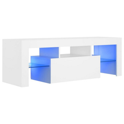 Vidaxl Tv Cabinet With Led Lights 120X35x40 Cm White