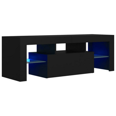 Vidaxl Tv Cabinet With Led Lights 120X35x40 Cm Black
