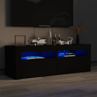 Vidaxl Tv Cabinet With Led Lights 120X35x40 Cm Black