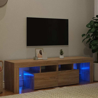 Vidaxl Tv Cabinet With Led Lights Sonoma Oak 140X36.5X40 Cm from B&Q