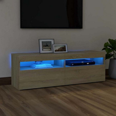 Vidaxl Tv Cabinet With Led Lights Sonoma Oak 120X35X40 Cm from B&Q