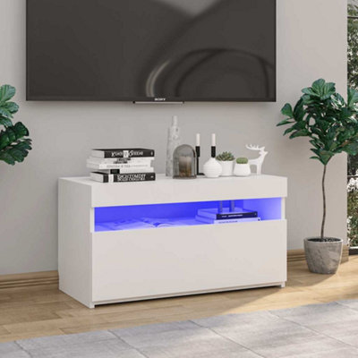 B&Q -  Tv Cabinet With Led Lights High Gloss White 75X35X40 Cm