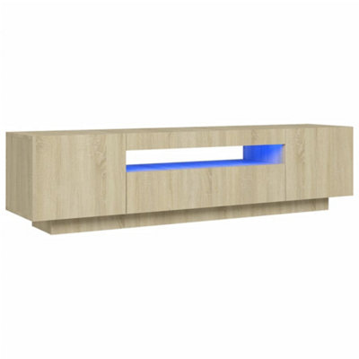 Vidaxl Tv Cabinet With Led Lights Sonoma Oak 160X35X40 Cm
