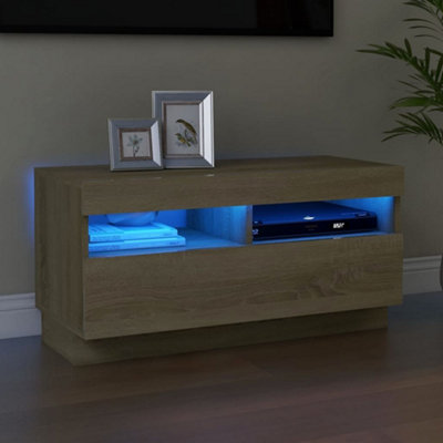 B&Q -  Tv Cabinet With Led Lights Sonoma Oak 80X35X40 Cm