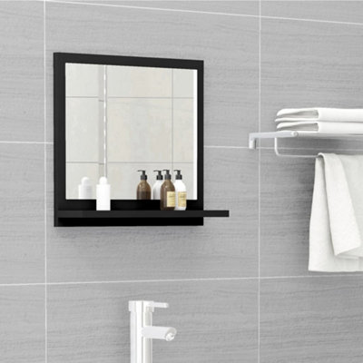 Vidaxl Bathroom Mirror 40X10.5x37 Cm Engineered Wood Mirrors Black