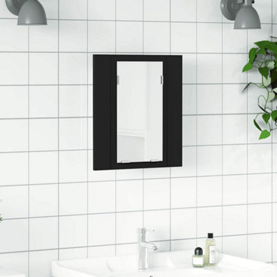 B&Q -  Led Bathroom Mirror Cabinet Black 40X12X45 Cm Acrylic