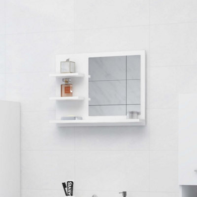 Vidaxl Bathroom Mirror White 60X10.5X45 Cm Engineered Wood from B&Q