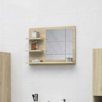 Vidaxl Bathroom Mirror Sonoma Oak 60X10.5X45 Cm Engineered Wood from B&Q