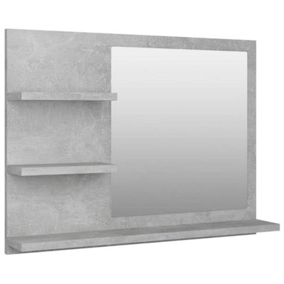 Vidaxl Bathroom Mirror Concrete Grey Engineered Wood Washroom Mirror Furniture - Image 3