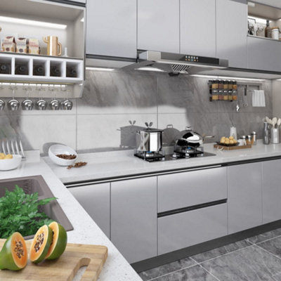 B&Q -  Self-Adhesive Furniture Film High Gloss Silver 500X90 Cm Pvc