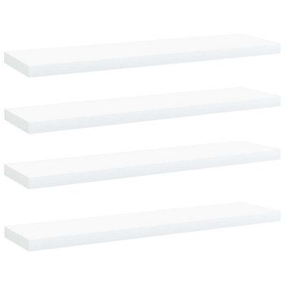 B&Q -  Bookshelf Boards 4 Pcs White 40X10X1.5 Cm Engineered Wood
