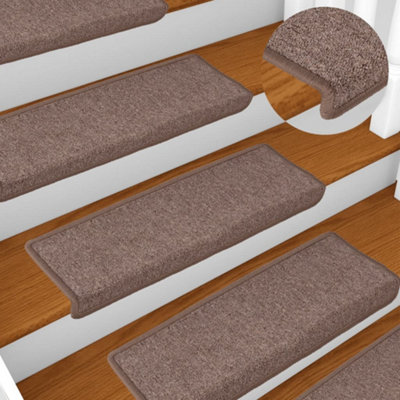 Vidaxl Stair Mats 15 Pcs 65X21X4 Cm Brown Rectangular Edge from B&Q