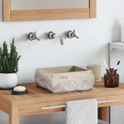 Vidaxl Sink Cream 30X30X13 Cm Marble from B&Q