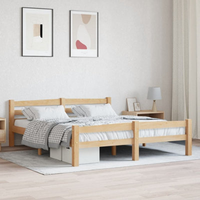 Vidaxl Bed Frame Without Mattress Solid Pinewood 160X200 Cm