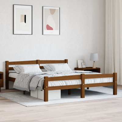 Vidaxl Bed Frame Without Mattress Honey Brown Solid Pinewood 160X200 Cm from B&Q