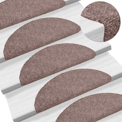 Vidaxl Self-Adhesive Stair Mats 5 Pcs 56X17x3 Cm Needle Punch Stair Mats Brown