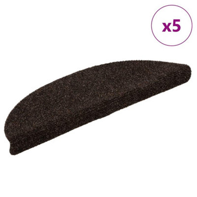 Vidaxl Stair Mats Self-Adhesive 5 Pcs 56X17X3 Cm Brown Half Round from B&Q