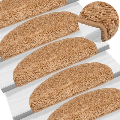Vidaxl Stair Mats 10 Pcs 65X21X4 Cm Beige Half Round Large from B&Q