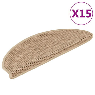 Vidaxl Stair Mats Self-Adhesive Sisal-Look 15 Pcs 65X21X4 Cm Sand from B&Q