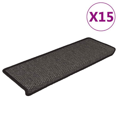 Vidaxl Stair Mats Self-Adhesive Sisal-Look 15 Pcs 65X21X4 Cm Anthracite from B&Q