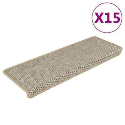 Vidaxl Stair Mats Self-Adhesive Sisal-Look 15 Pcs 65X21x4 Cm Stair Mats Green