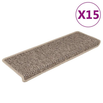 B&Q -  Stair Mats Self-Adhesive Sisal-Look 15 Pcs 65X21X4 Cm Dark Beige
