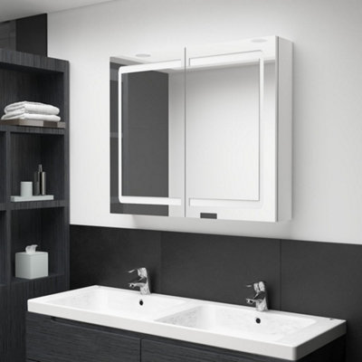 Vidaxl Led Bathroom Mirror Cabinet Shining 80X12x68 Cm White
