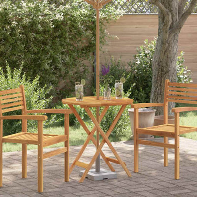 B&Q -  Folding Garden Table 60X75 Cm Solid Eucalyptus Wood